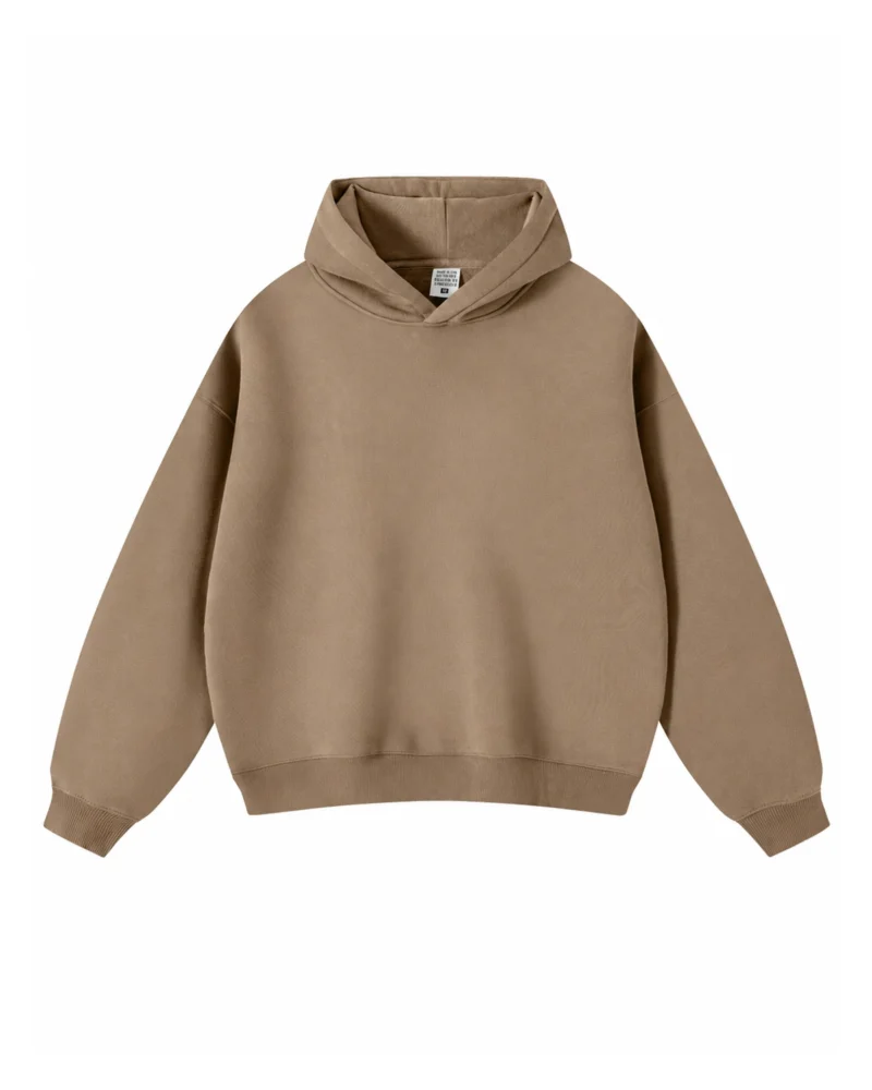 Solid Color Cropped Drop Shoulder Hoodie