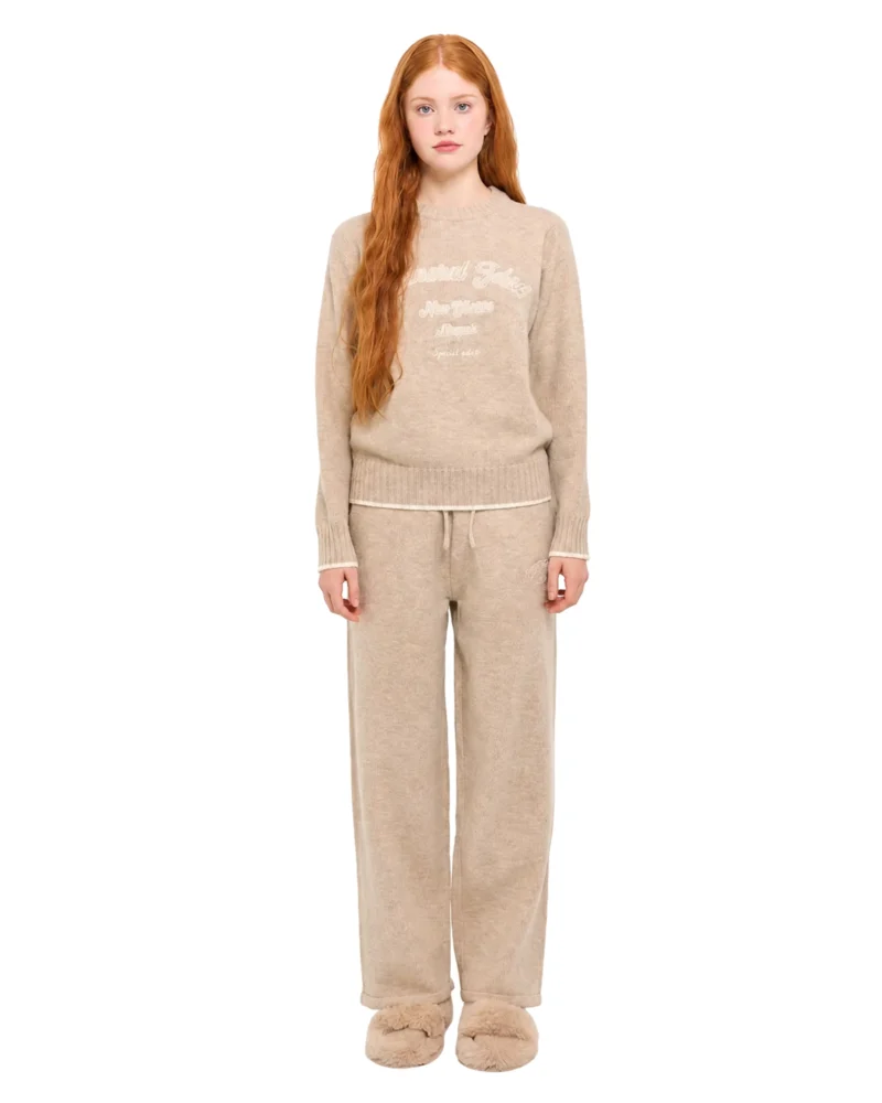 Embroidered Knit Lounge Set