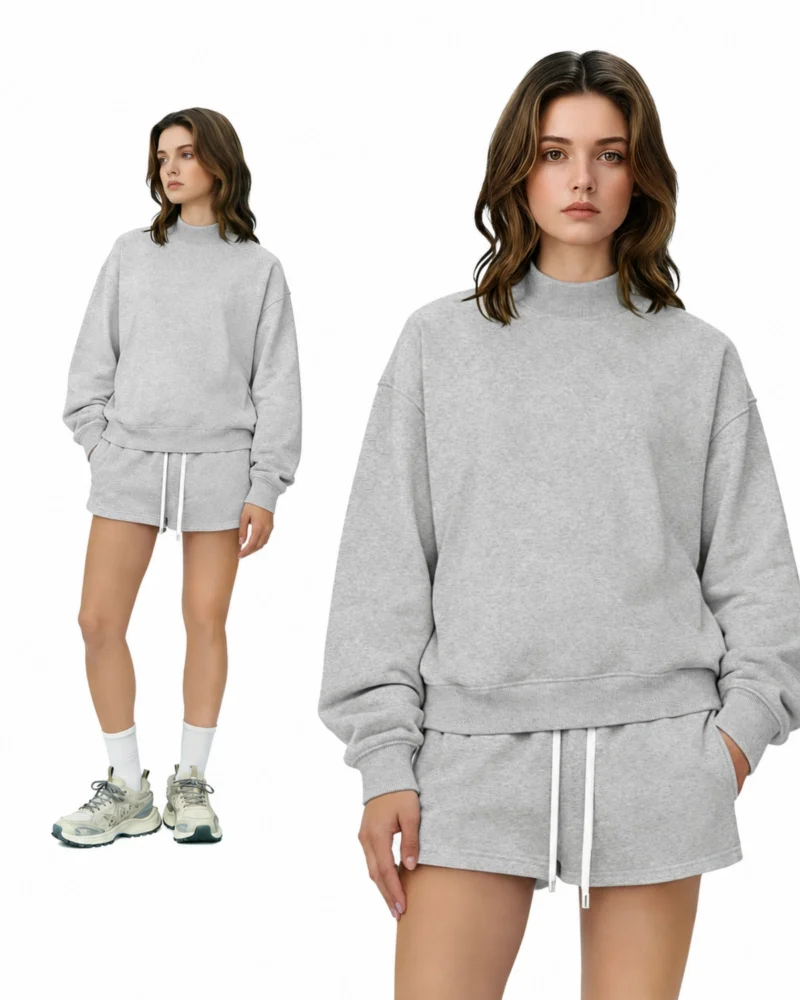 High neck crewneck
